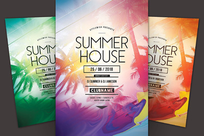 夏天活动主题模版 Summer House Flyer Template