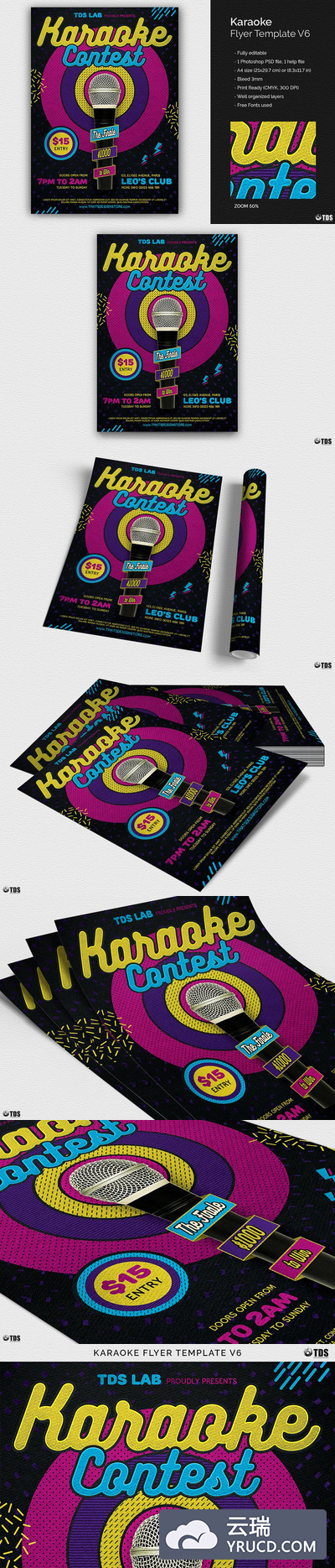 K哥晚会主题海报模版 Karaoke Flyer PSD V6