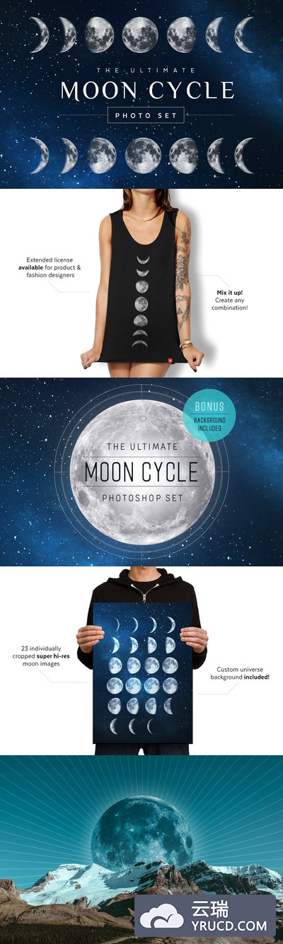 月相相关素材 Moon Cycle Photo Set