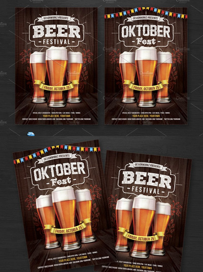 啤酒节海报模版 Oktoberfest/Beer Festival Flyer