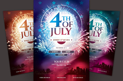 美国7月4日纪念日海报 4th of July Flyer Template