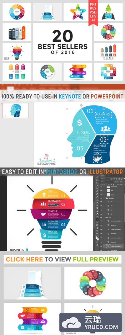 20个最好的数据图形PPT模版 20 Best Sellers of 2016.
