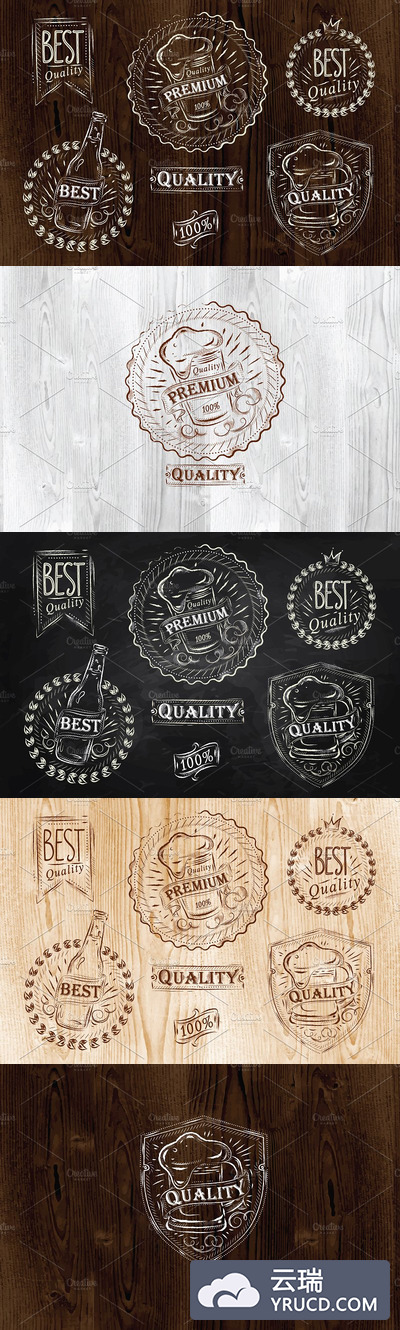 经典的啤酒设计图形元素 Vintage design element beer quality