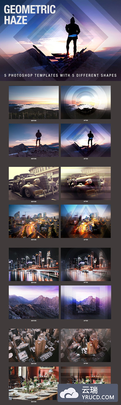 几何效果的PS海报模版 Geometric Haze Photoshop Template