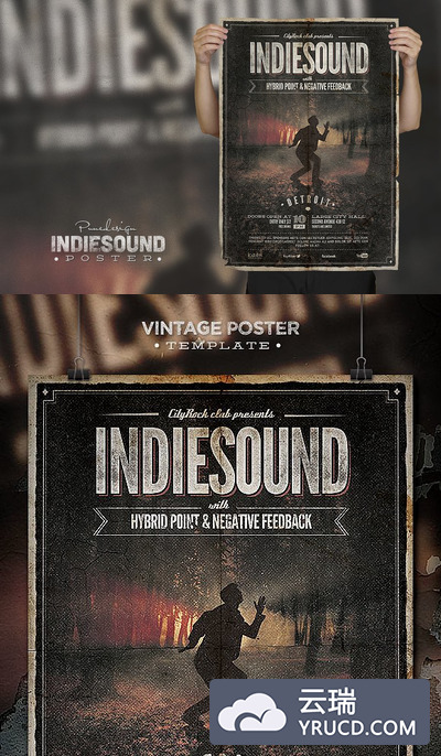 经典神秘的海报模版 Indiesound - Vintage Poster