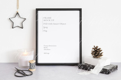 圣诞节画框样机 Frame mock up - Xmas - 8x10"