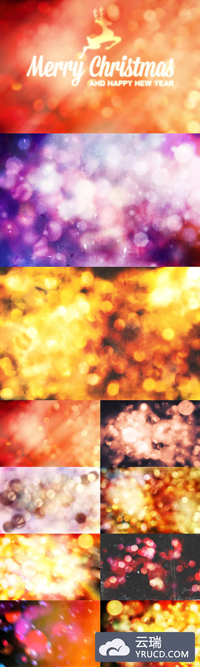 抽象朦胧经典的圣诞节光芒背景纹理素材 Abstract Vintage Christmas Lights