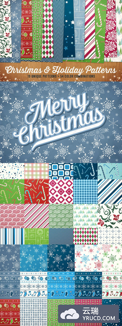 圣诞节假日背景纹理素材 Christmas & Holiday Patterns Vol 1