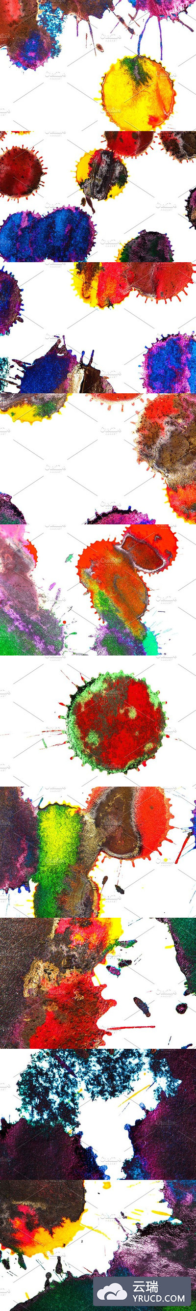 10 张喷墨抽象效果的素材 10 JPEG Abstract ink stain