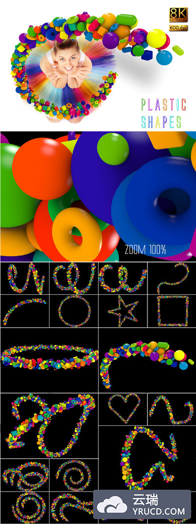 塑料多彩图形素材 Plastic Shapes