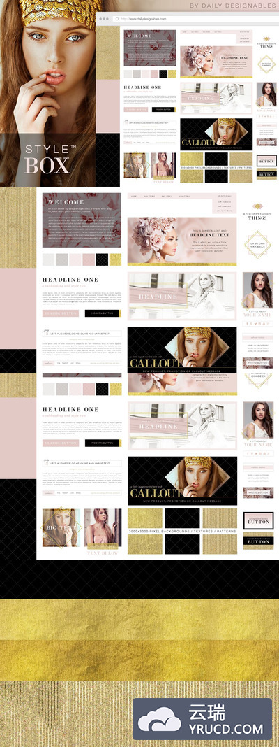 博客图形网站模版 StyleBox Blog Graphics/Website Kit 1