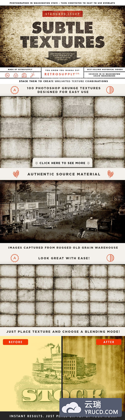 100个标准的粗糙背景纹理素材 100 Standard Issue Grunge Textures