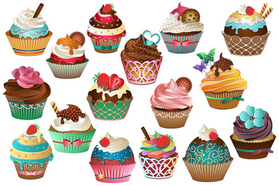 蛋糕甜食素材 Cupcake Clipart Vector, PNG & JPG