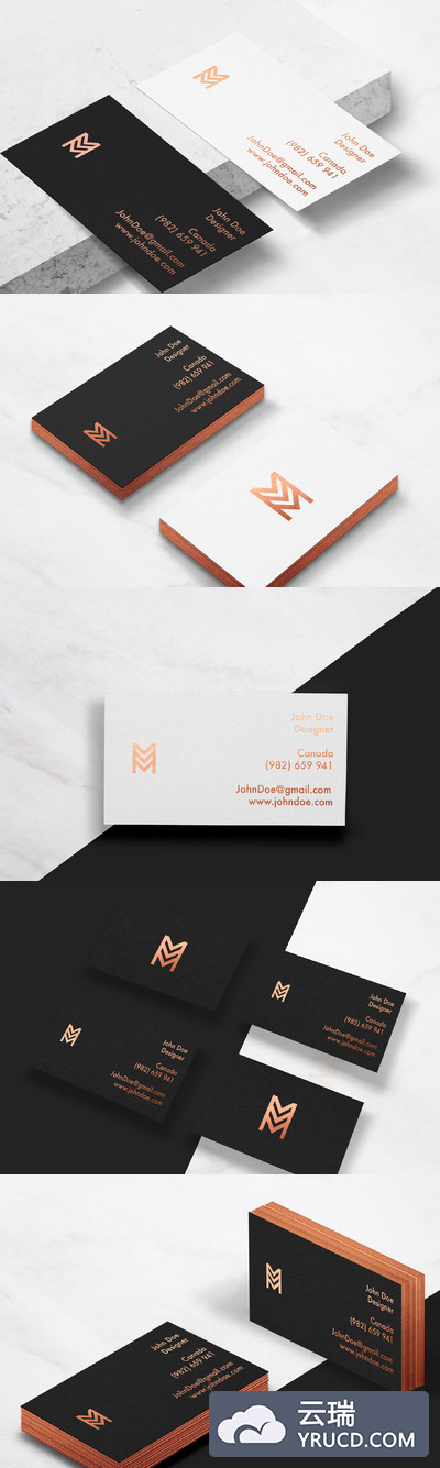 优雅的商业名片样机 Elegant Business Card mockup
