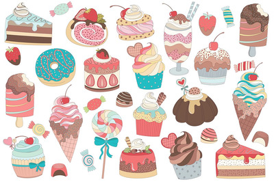 31种甜食卡通插画图形 31 Treats & Candy Vector and PNG Set