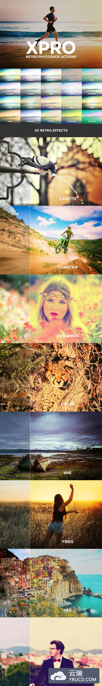 20个照片高端PS调整动作 XPro - 20 Cross Processing Actions