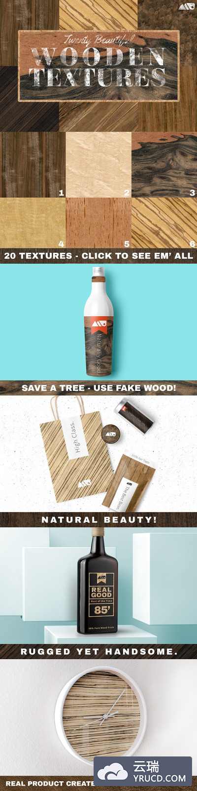 20个木纹背景纹理素材 20 Wood Textures Pack