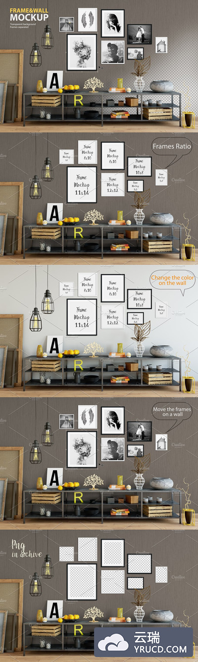 室内墙纸样机模型 Interior Frame & Wall Mockup 06