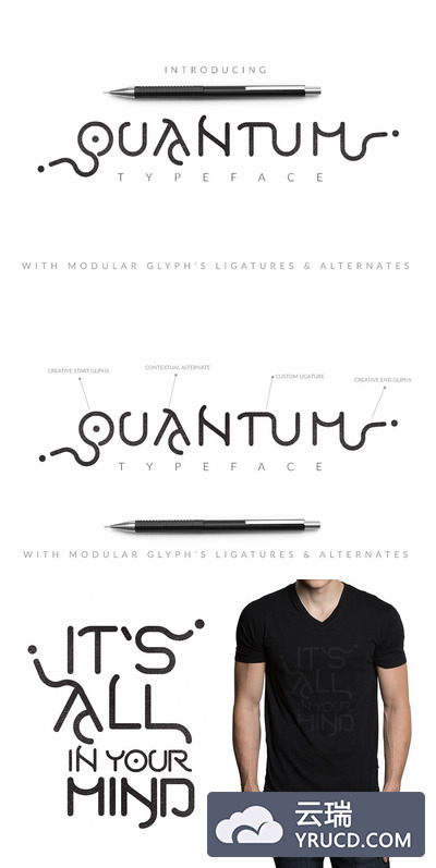 时尚高端抽象的Quantum Typeface英文字体下载