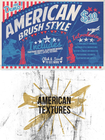 美国笔刷样式素材 American Brush Style + Bonus