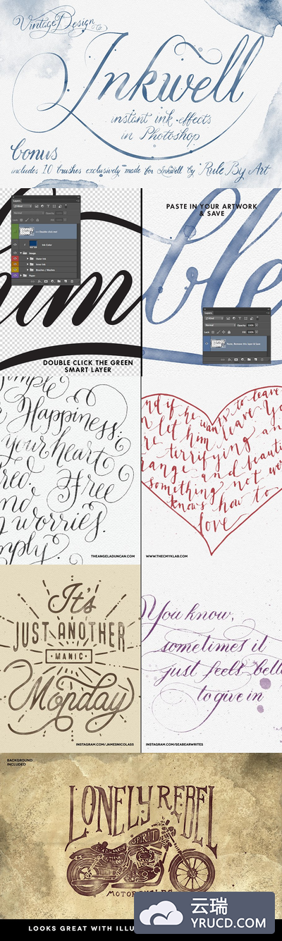 墨水效果的图层样式 Inkwell - Instant Ink Effects