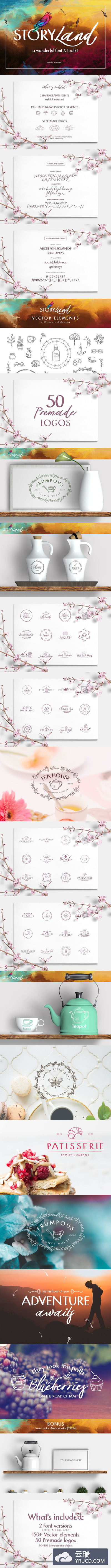 故事风格的手绘字体 Storyland Font & Toolkit