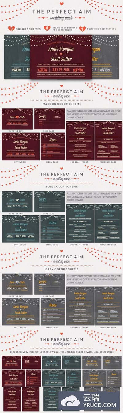完美的婚礼相关素材包 Perfect Aim Wedding Pack Templates
