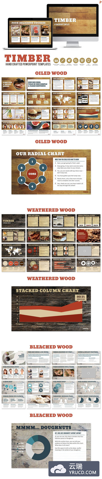 木材纸张复古的PPT模版 Timber Powerpoint Templates