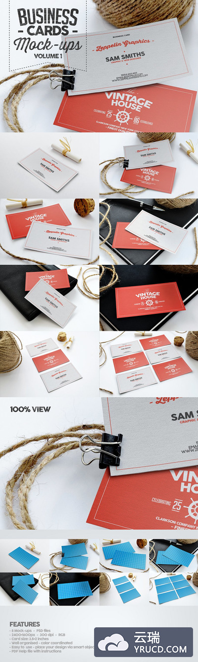 商业名片样机 Business Card Mock-ups Vol.1