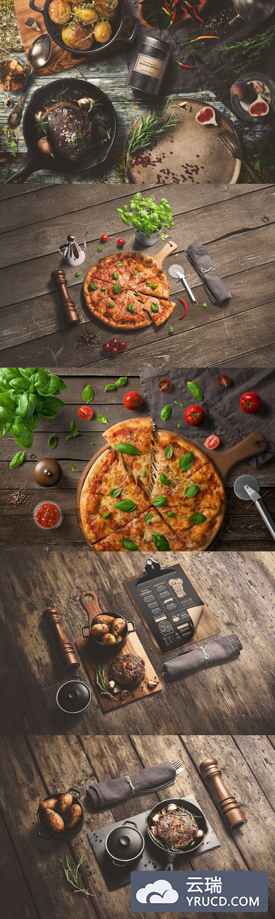 样机 | PSD餐厅食品烫金智能图层专业摄影高品质拍摄