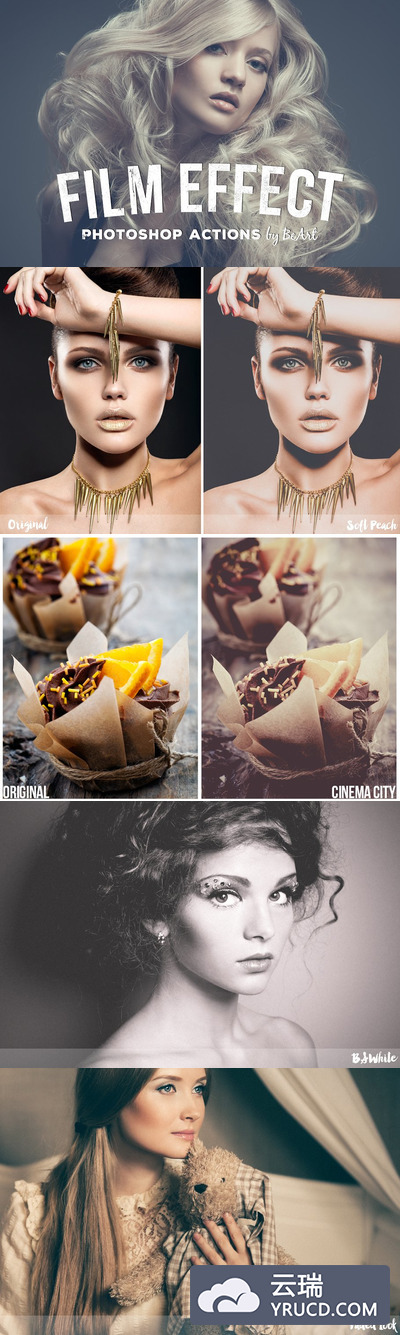 电影胶片效果的PS动作 Cinematic Photoshop Actions