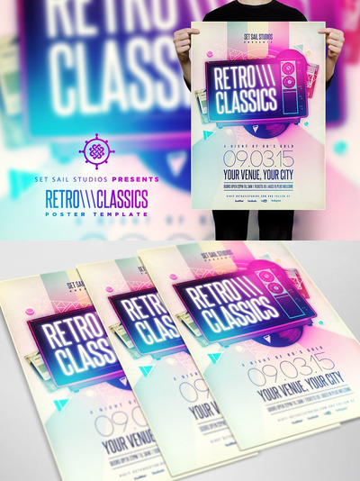 流行的经典的海报模版 Retro Classics Poster