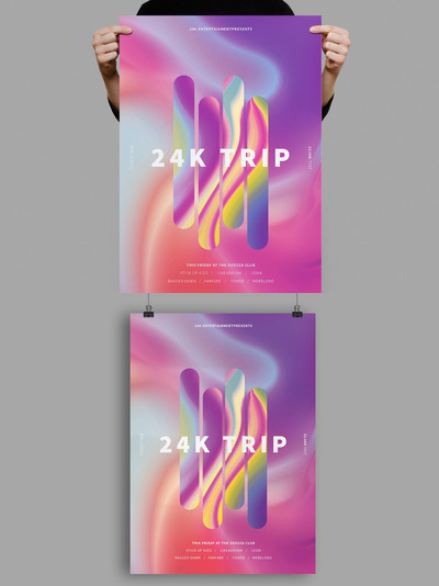 时尚抽象多用途的液体大理石质感海报宣传单DM设计模板-16