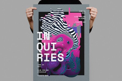 时尚抽象多用途的液体大理石质感海报宣传单DM设计模板-18