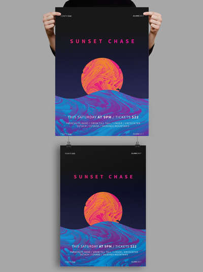 时尚抽象多用途的液体大理石质感海报宣传单DM设计模板-26