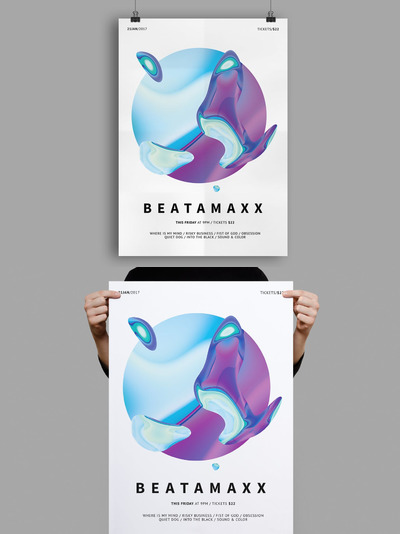 时尚抽象多用途的液体大理石质感海报宣传单DM设计模板-27