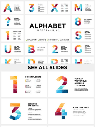 字母信息图表 ALPHABET - Infographic Slides