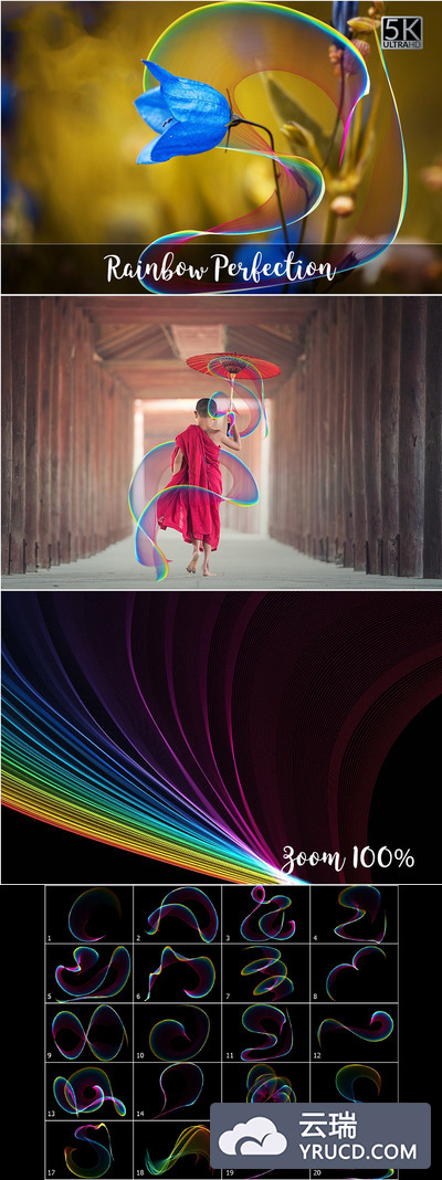 5K级彩虹图形素材 5K Rainbow Perfection Overlays