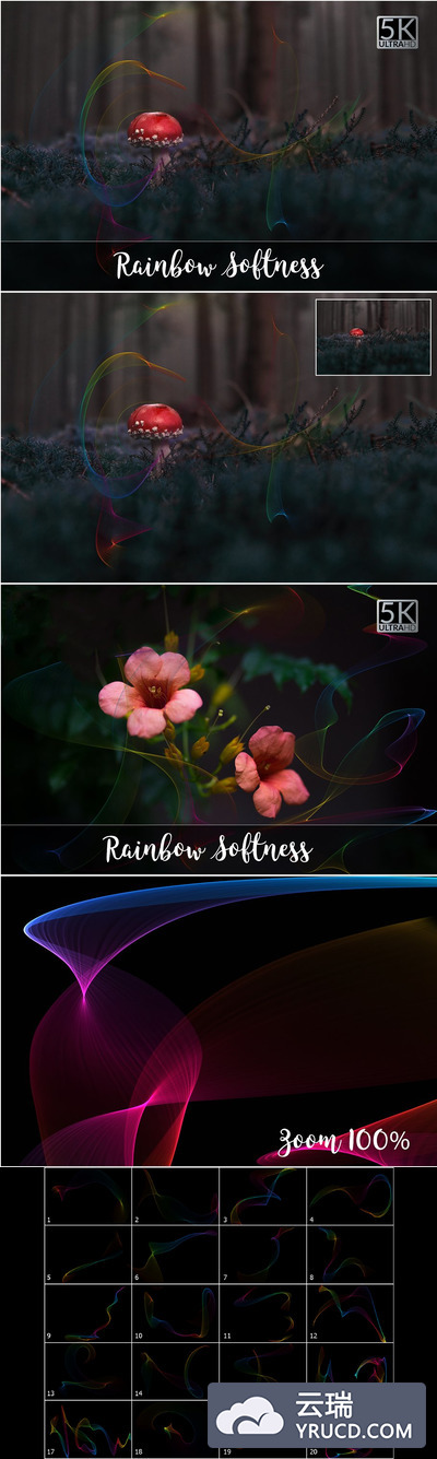 5K级彩虹素材图形 5K Rainbow Softness Overlays