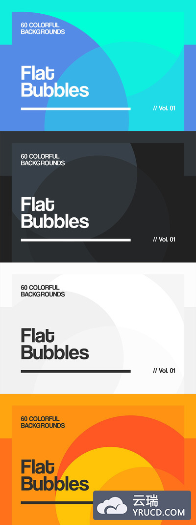 抽象几何背景纹理 Flat Bubbles Backgrounds | Vol. 01