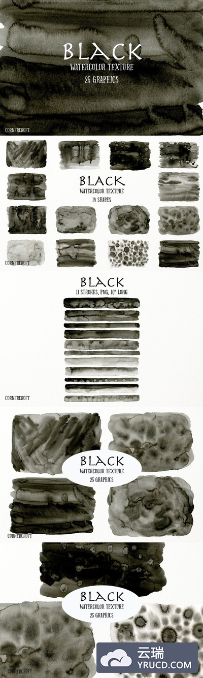 水彩背景纹理素材 Watercolor Texture Black