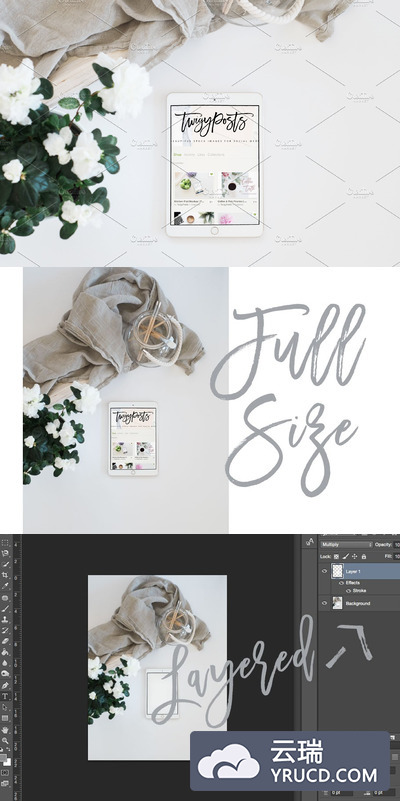 桌面iPad样机 Tablet Mockup | Portrait