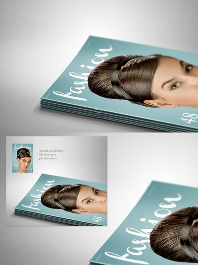 时尚杂志设计样机 Pile of Magazines Mock-up