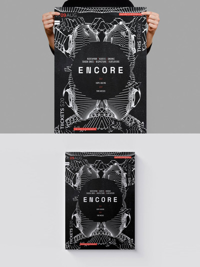 时尚高端抽象的海报宣传单DM设计模板