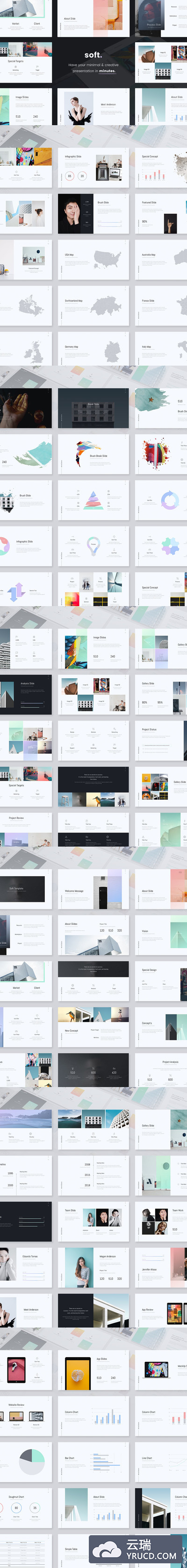 时尚高端的高品质简约多用途的keynote幻灯片演示模版（key）