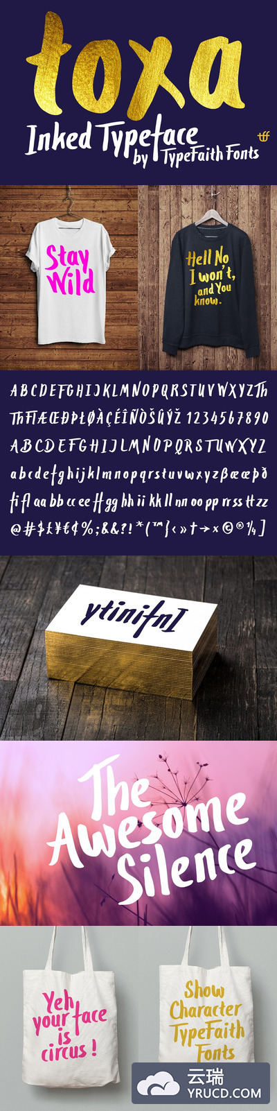 大气的墨笔字体 Toxa Ink