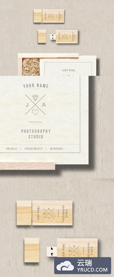 木质木盒U盘模版 Photographer USB Template and Box