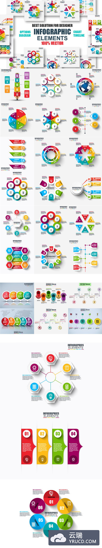3D商业信息图表 Pack Infographic Elements