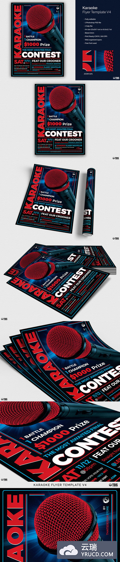 个性K歌海报模版 Karaoke Flyer PSD V4