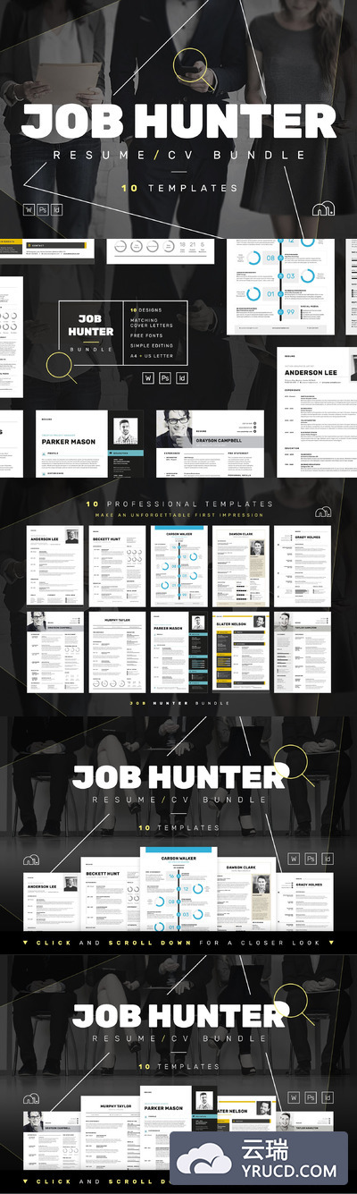 职场必备简历模版套装 Resume/CV Bundle - JOB HUNTER